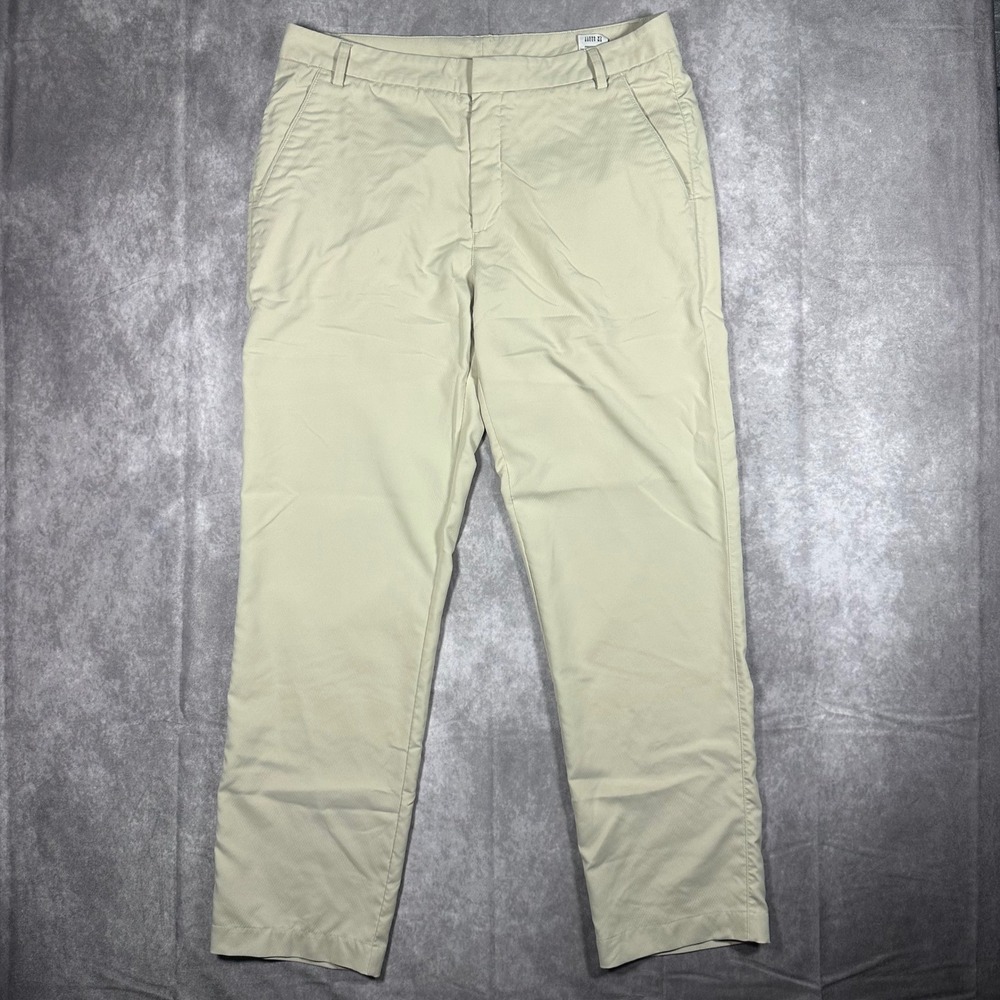 Puma Golf Tech Pants Mens 36x32 Beige Performance Stretch Flat Front Activewear